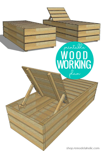 DIY Outdoor Lounge Chair with Storage Woodworking Plans