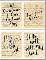 printable vintage sheet music art, Easter hymns
