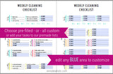 printable cleaning calendar and custom editable cleaning schedule checklist