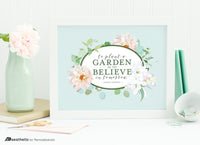 Gardening Quote Floral Wall Art