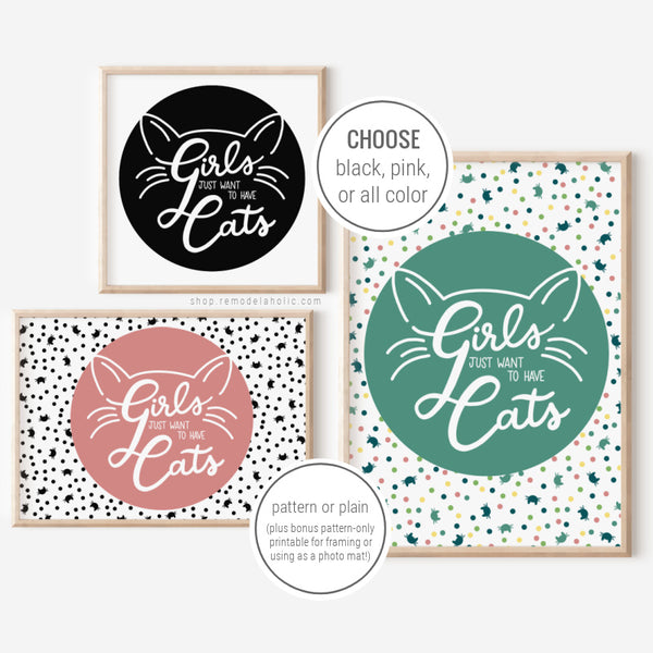 handlettered funny cat art printable for cat lovers owners