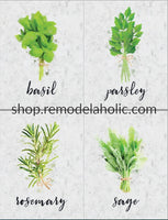 Kitchen Herb Wall Art Printable Set