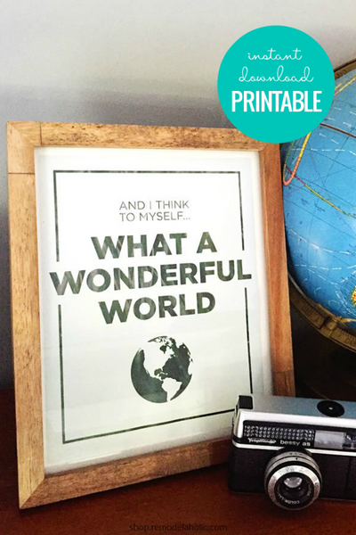 What a Wonderful World | Song Lyric Printable Wall Art