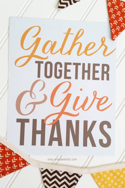 Gather Together and Give Thanks | Thanksgiving Printable