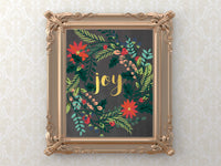 Printable Christmas Wreath Monogram Bundle + JOY Art Prints
