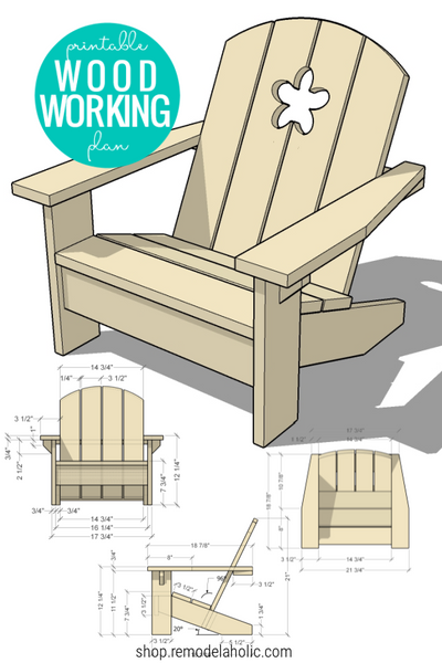 Mini Adirondack Chair Template Graphic by Hey JB Design · Creative Fabrica