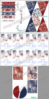 red white and blue 4th of July patriotic party printable pack with invitations cupcake toppers party favors