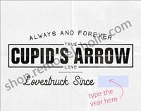 Cupid's Arrow Custom Date Anniversary Art Printable BUNDLE for Valentine's Day