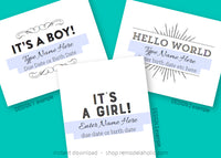 Modern Printable Pregnancy Announcement and Pregnancy Milestone Cards