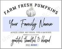 Personalized Family Pumpkin Patch Printable Art BUNDLE for Fall and Thanksgiving