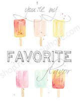 Summer Printable Art: Watercolor Popsicle Set