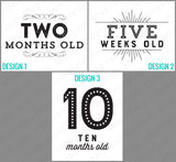 black and white printable baby monthly milestone cards