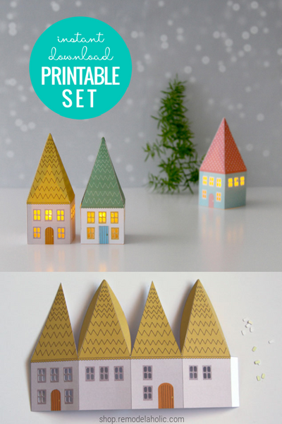 Printable Paper House Luminaries