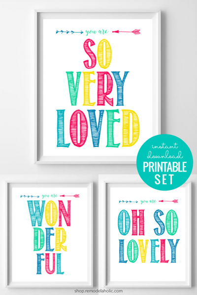 Printable Colorful Affirmations for Kids Wall Art