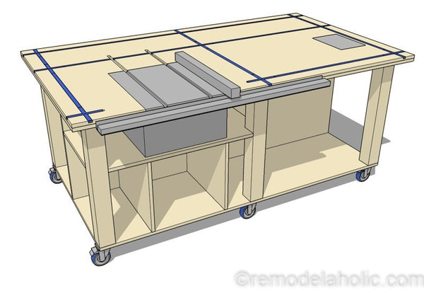 Table Saw Workbench Woodworking Plan – Remodelaholic